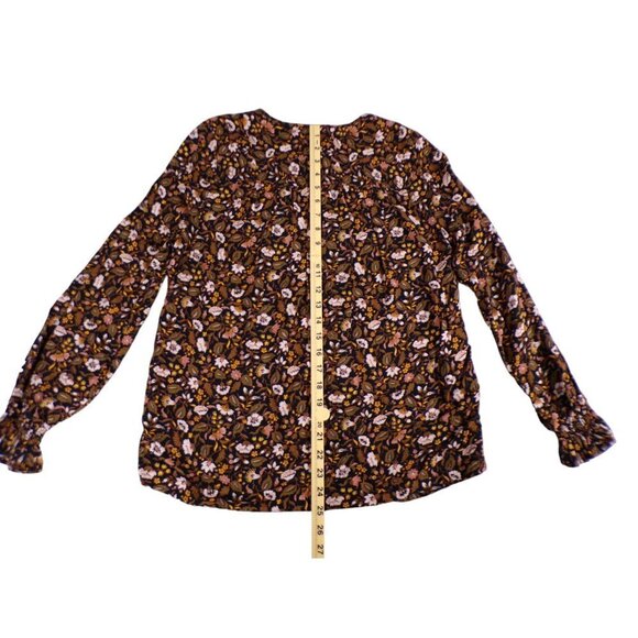 Knox Rose Black Long Sleeve Floral Top NWT Size XS #517 - Picture 6 of 14